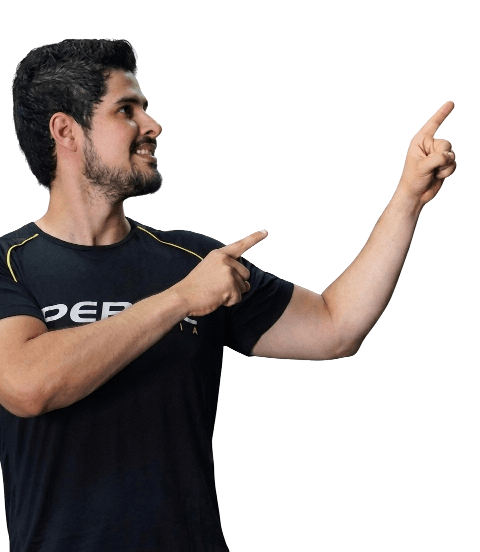 Instrutor apontando